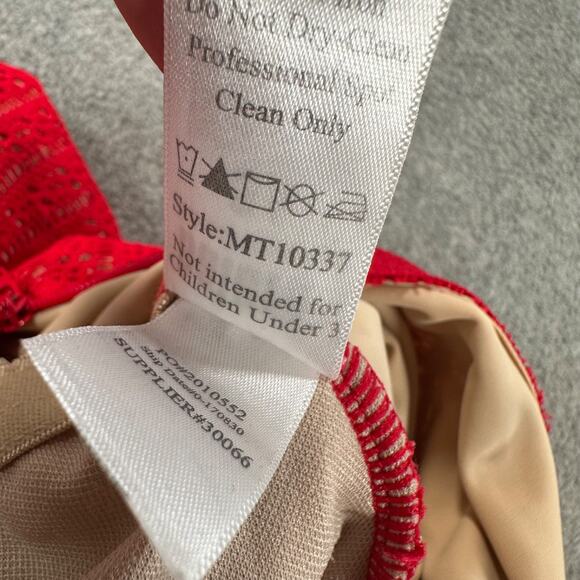 Balera Dance Costume Leotard Size SA MT10337 Red Mock Neck Long Sleeve Cutout - Picture 8 of 11